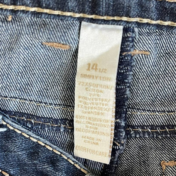 Justice Jeans Girls Size 14 1/2 Simply Low Capri Blue Denim Jeans - Picture 5 of 9